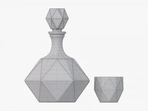 Графин для виски со стеклом 3D Модель