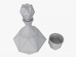Whiskey Liquor Decanter with Glass 3D Модель