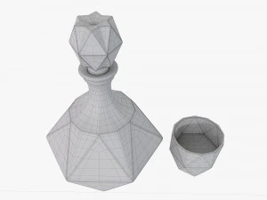 Графин для виски со стеклом 3D Модель