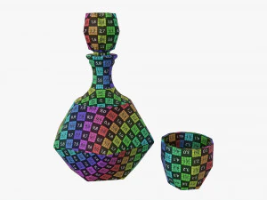 Графин для виски со стеклом 3D Модель