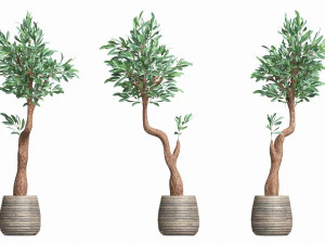 Artificial Olive Tree with plantpot 3D Model