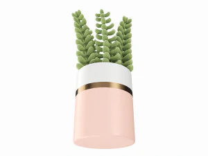Artificial Sedum Lucidum plant in ceramic pot 3D Model