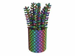 Artificial Sedum Lucidum plant in ceramic pot 3D Model