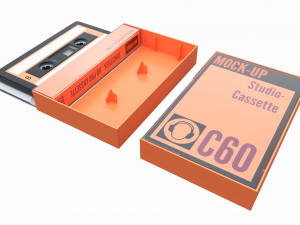Audio cassette with cover 3D Model