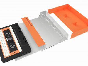 Audio cassette with cover 3D Model