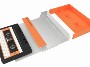 Cassetta audio con coperchio Modello 3D