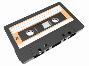Cassetta audio con coperchio Modello 3D