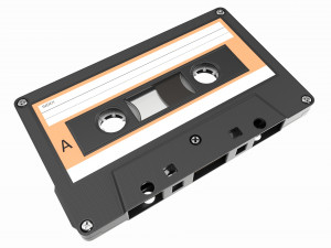Audio cassette with cover 3D Model