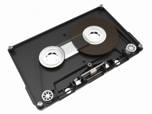 Audio cassette with cover 3D Model
