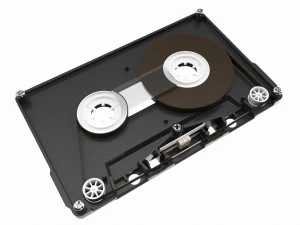 Cassetta audio con coperchio Modello 3D