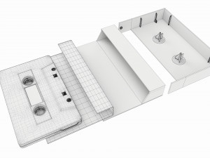 Audio cassette with cover 3D Model