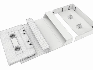 Cassetta audio con coperchio Modello 3D