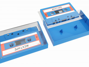 Audio cassette with cover 02 3D Model
