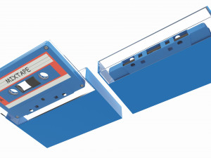 Audio cassette with cover 02 3D Model