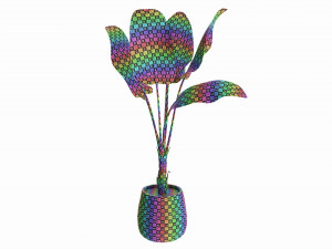 Baa artificial plant with plantpot Modello 3D