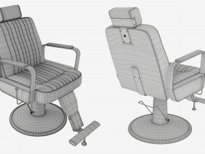 Barber Chair for Barbershop Salon Leather Modelo 3D