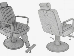 Barber Chair for Barbershop Salon Leather 3D Model