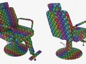 Barber Chair for Barbershop Salon Leather 3D Model