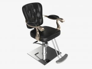 Cadeira Hidr&aacute;ulica de Barbeiro para Sal&atilde;o de Barbearia Modelo 3D