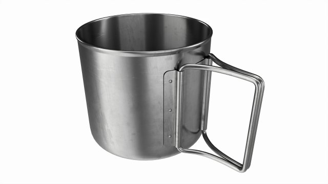 Camping metal mug with foldable handles 3D Модель .c4d .max .obj .3ds .fbx .stl .blend 