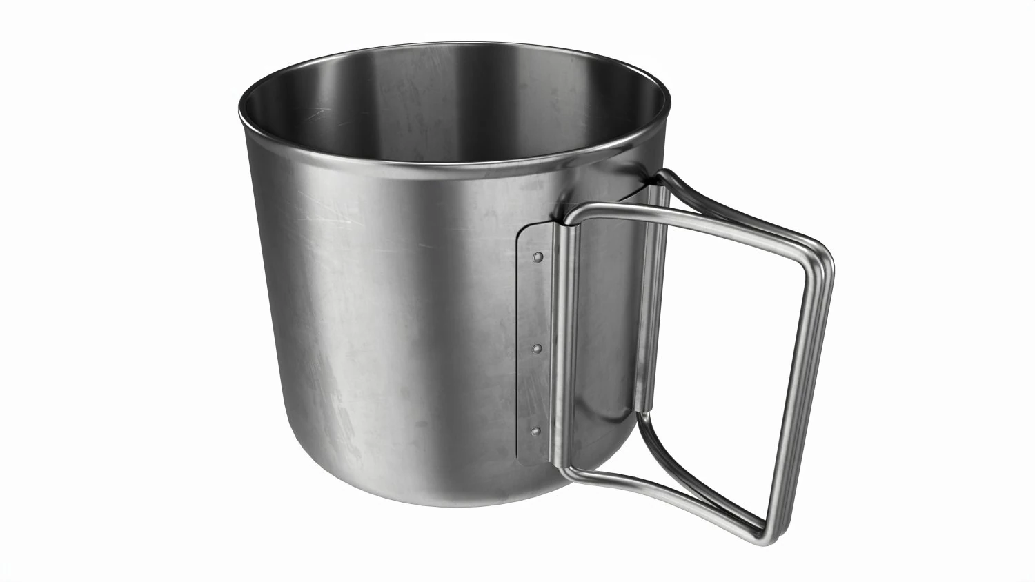 Camping metal mug with foldable handles 3D Model .c4d .max .obj .3ds .fbx .stl .blend 