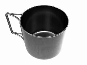 Camping metal mug with foldable handles 3D Model