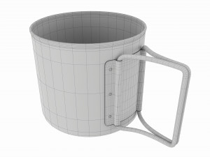 Camping metal mug with foldable handles 3D Модель