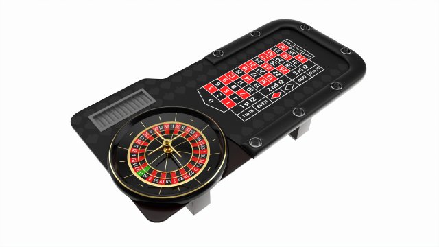 Casino European Table with Roulette Wheel 3D Model .c4d .max .obj .3ds .fbx .stl .blend 