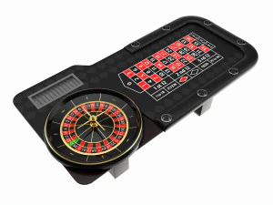 ルーレットホイール付きカジノヨーロピアンテーブル 3Dモデル