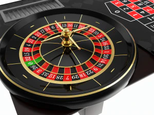 Casino European Table with Roulette Wheel 3D Model