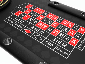 Casino European Table with Roulette Wheel 3D Model