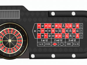 Casino European Table with Roulette Wheel 3D Model