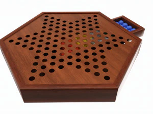 Jogo de mesa de madeira de damas chinesas em caixa Modelo 3D