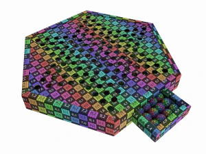 Jogo de mesa de madeira de damas chinesas em caixa Modelo 3D