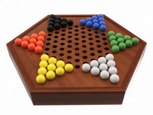 Jogo de mesa de madeira de damas chinesas sem caixa Modelo 3D