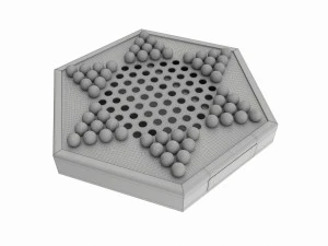 Jogo de mesa de madeira de damas chinesas sem caixa Modelo 3D