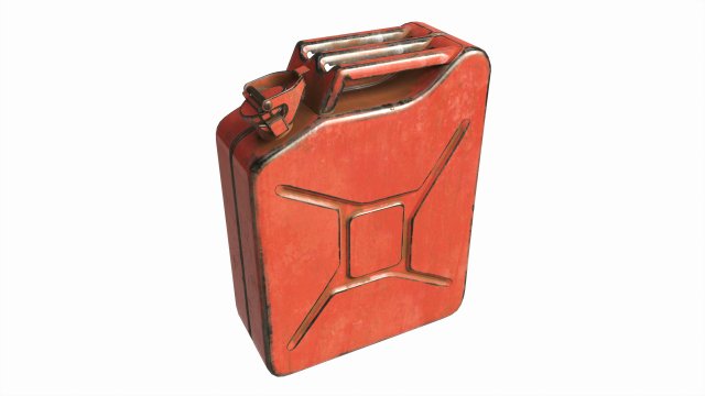 Classic metal jerrycan 01 Red Dirty 3D Model .c4d .max .obj .3ds .fbx .stl .blend 