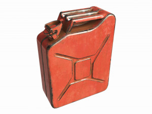 Classic metal jerrycan 01 Red Dirty 3D Модель