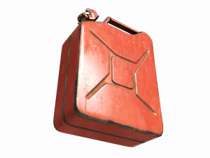 Classic metal jerrycan 01 Red Dirty 3D Model