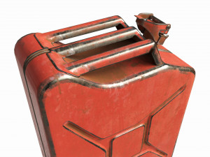 Classic metal jerrycan 01 Red Dirty 3D Model