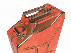 Classic metal jerrycan 01 Red Dirty 3D Model