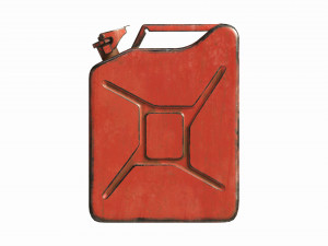 Classic metal jerrycan 01 Red Dirty 3D Model