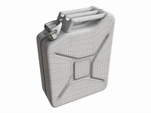 Classic metal jerrycan 03 Red 3D Model