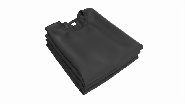 Clothing Classic Men T-shirts Stacked Black 3D मॉडल .c4d .max .obj .3ds .fbx .stl .blend 