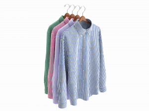 Clothing Long Sleeve Formal Shirts Men on Hanger 1 Modelo 3D