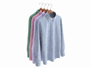 Pakaian Kemeja Formal Lengan Panjang Pria di Gantungan 1 Model 3D