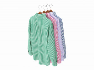 Clothing Long Sleeve Formal Shirts Men on Hanger 1 3D Model