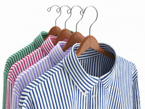 Clothing Long Sleeve Formal Shirts Men on Hanger 1 3D Model