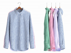 Clothing Long Sleeve Formal Shirts Men on Hanger 1 3D Model