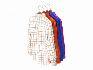 Clothing Long Sleeve Formal Shirts Men on Hanger 2 Modelo 3D